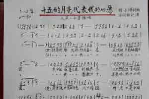 十五的月亮代表我的心愿 歌谱简谱