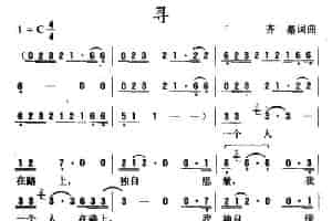 寻（齐秦词曲） 通俗唱法曲谱