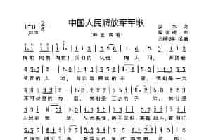 中国人民解放军军歌 歌谱简谱
