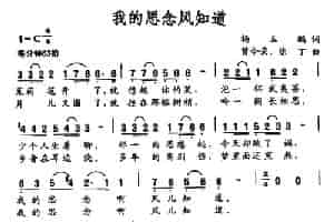 我的思念风知道（杨玉鹏词 曾令荣 陈丁曲） 通俗唱法曲谱