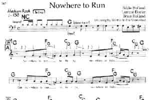 Nowhere to Run（带和弦五线谱） 外国歌曲谱
