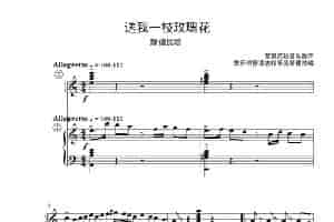 手风琴二重奏送我一枝玫瑰花 歌谱简谱