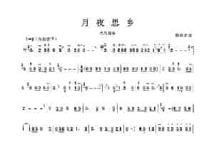 月夜思乡（巴乌独奏） 歌谱简谱