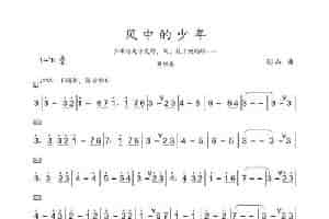 风中散发曲（风中的少年） 歌谱简谱