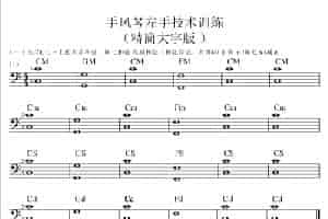 手风琴左手技术训练精简大字版 歌谱简谱