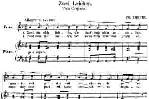 Chopin-17 Polish Songs Op.74，No.11（Zwei Leichen. Two Corpses.）（钢琴伴奏谱） 外国歌曲谱