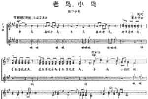老鸟，小鸟（五线谱） 少儿歌曲谱
