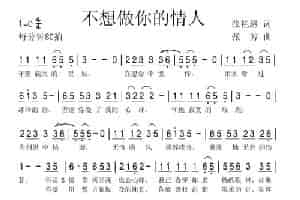 不想做你的情人 通俗唱法曲谱