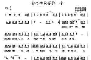 我今生只爱你一个 通俗唱法曲谱