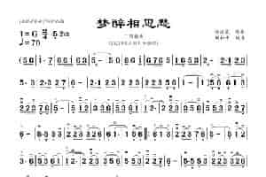 梦醉相思愁 二胡曲谱（二胡曲谱 刘和平制谱） 歌谱