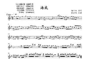 海底（长笛谱） 歌谱简谱