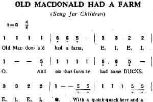 OLD MACDONALD HAD A FARM（老麦克唐纳有一个农场） 外国歌曲谱