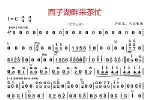 西子湖畔采茶忙（琵琶分谱） 歌谱