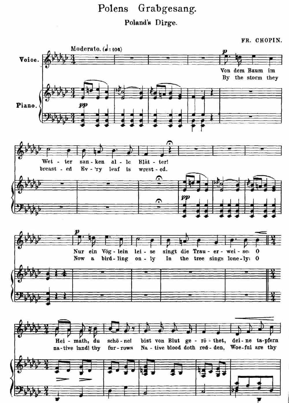 波兰悲歌 Polens Grabgesang（正谱） 外国歌曲谱_第1张