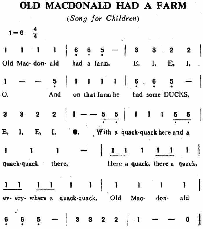 OLD MACDONALD HAD A FARM（老麦克唐纳有一个农场） 外国歌曲谱_第1张
