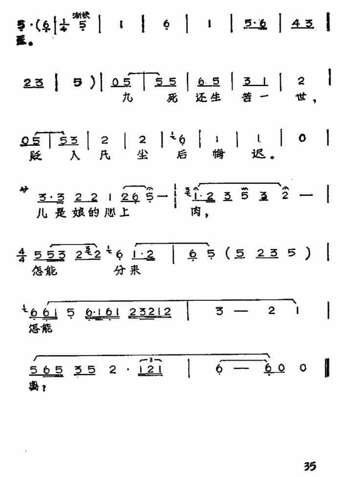 我儿非同珍姑比（黄梅戏神话艺术片《龙女》龙后、龙王唱段） 黄梅戏谱_第3张
