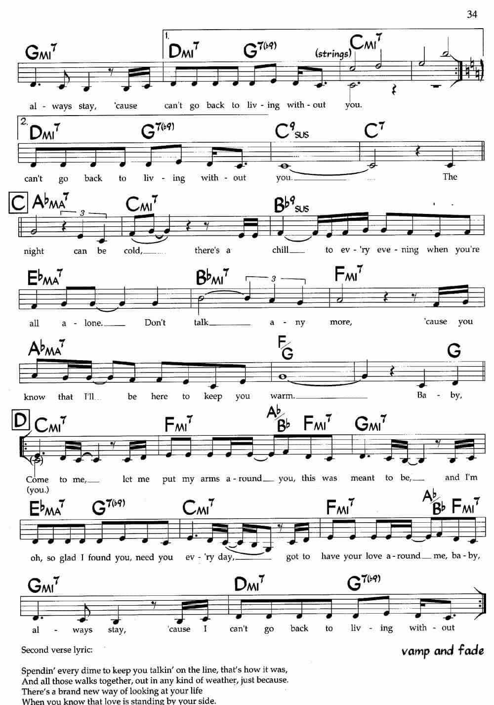 Baby,Come To Me（带和弦五线谱） 外国歌曲谱_第2张