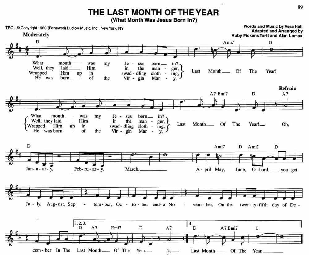 THE LAST MONTH OF THE YEAR 外国歌曲谱_第1张
