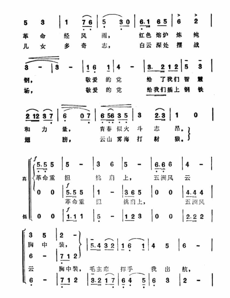 毛主席挥手我出航（纪录片《英姿飒爽上蓝天》主题曲） 合唱歌曲谱_第2张