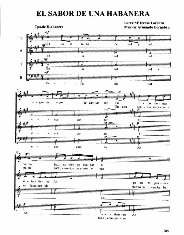 EL SABOR DE UNA HABANERA 外国歌曲谱_第1张