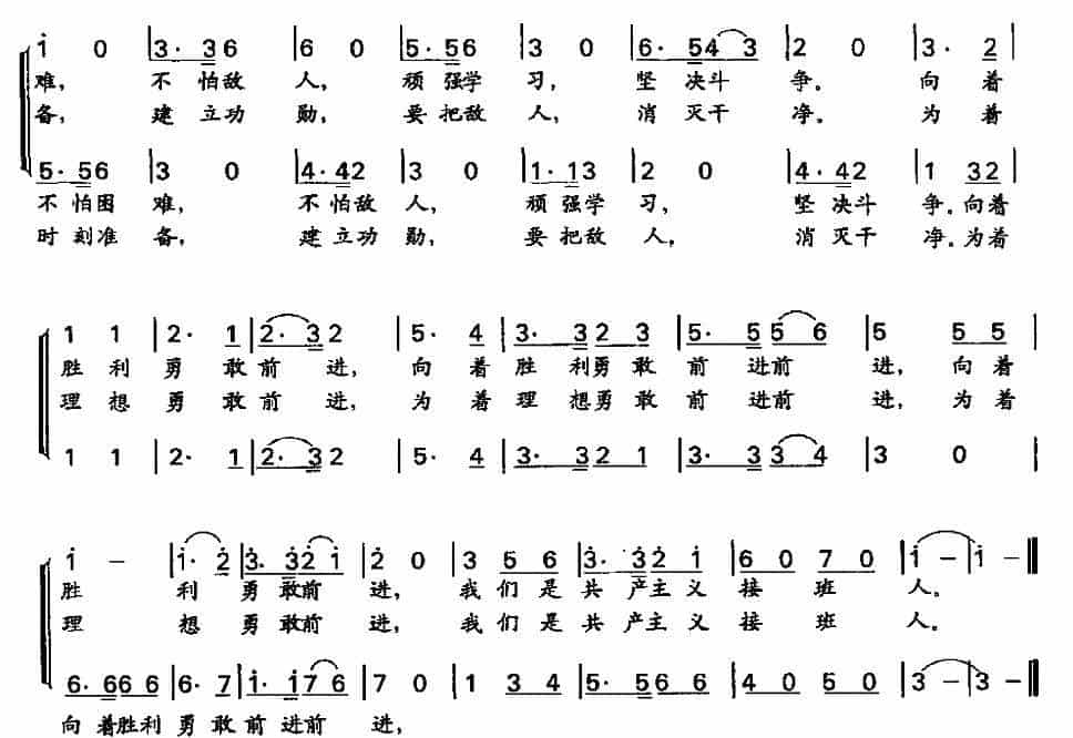 中国少年先锋队队歌（二声部） 少儿歌曲谱_第3张