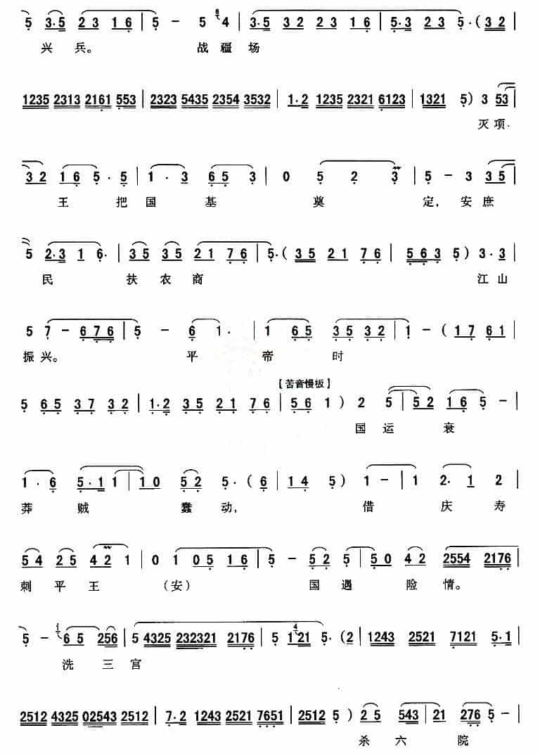 [秦腔]老爱卿巧一言把孤提醒（《卧虎令》刘秀唱段） 戏曲唱谱_第2张
