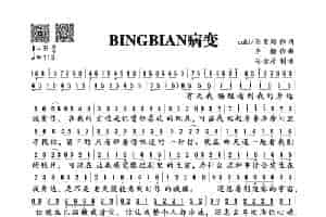 BINGBIAN病变 歌谱简谱