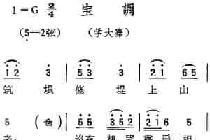 [扬剧曲调]宝调（学大寨） 戏曲唱谱