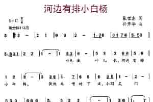 河边有排小白杨 少儿歌曲谱