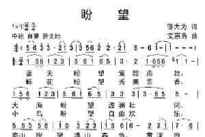 盼望（邬大为词 艾惠秀曲） 歌谱简谱