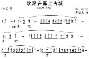 欢聚在塞上古城 合唱歌曲谱