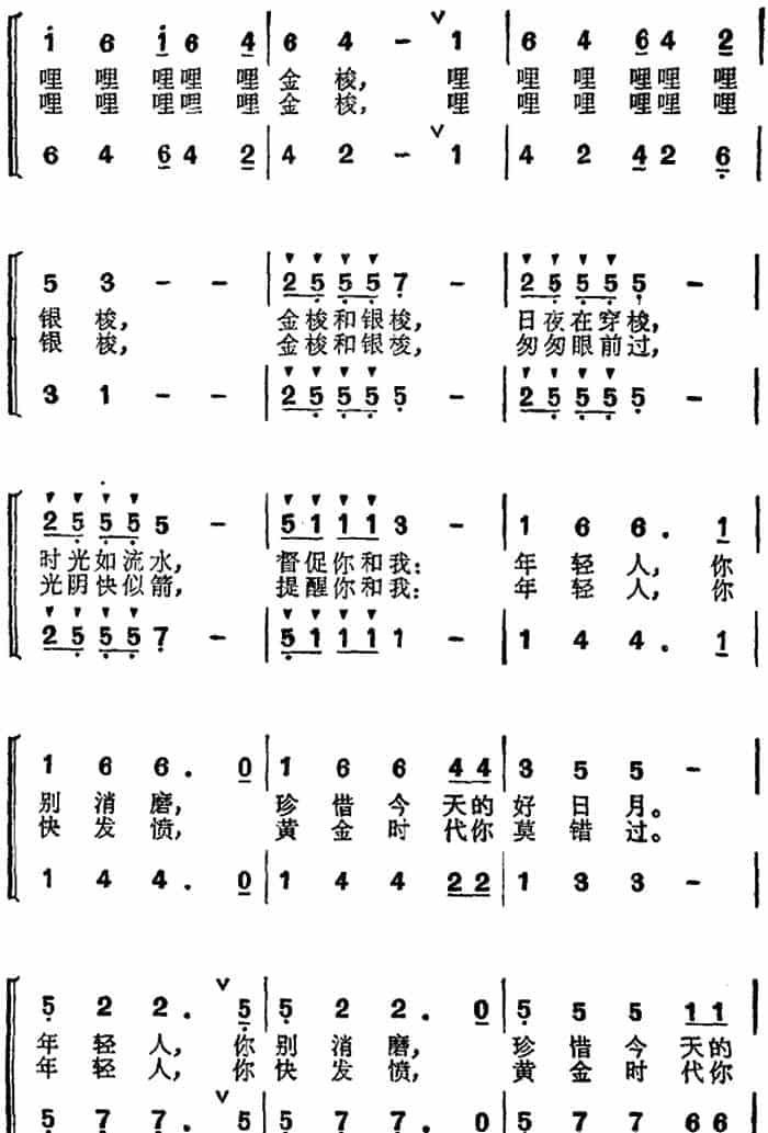 金梭和银梭（李幼容词 刘念劬曲） 合唱歌曲谱_第2张