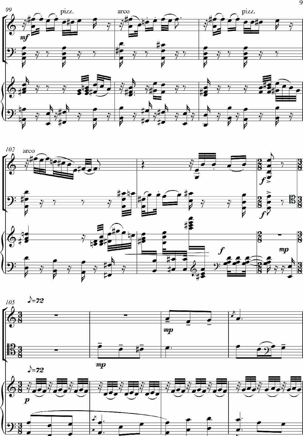 山花烂漫（为小提琴·大提琴·钢琴而作）（For Violin Violoncello And Piano） 歌谱_第9张