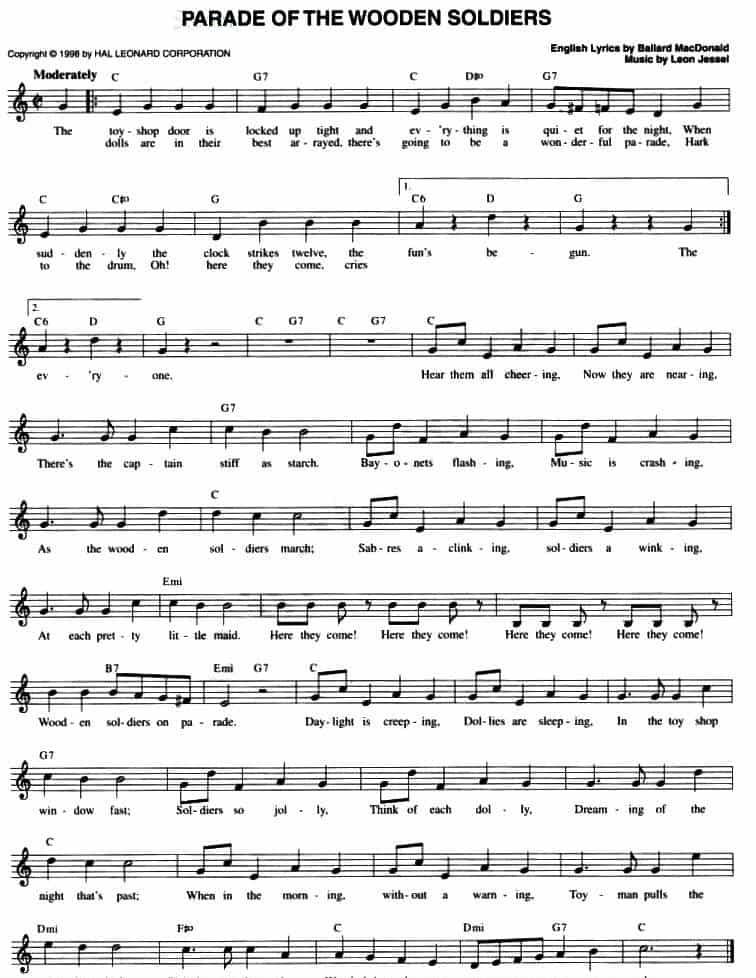 PARADE OF THE WOODEN SOLDIERS 外国歌曲谱_第1张