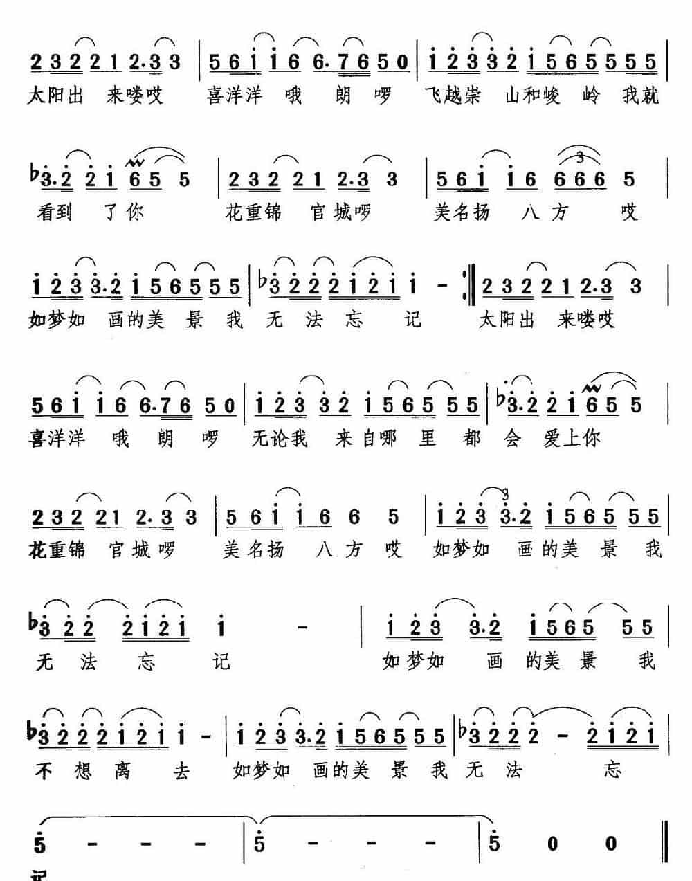 成都印象 通俗唱法曲谱_第2张