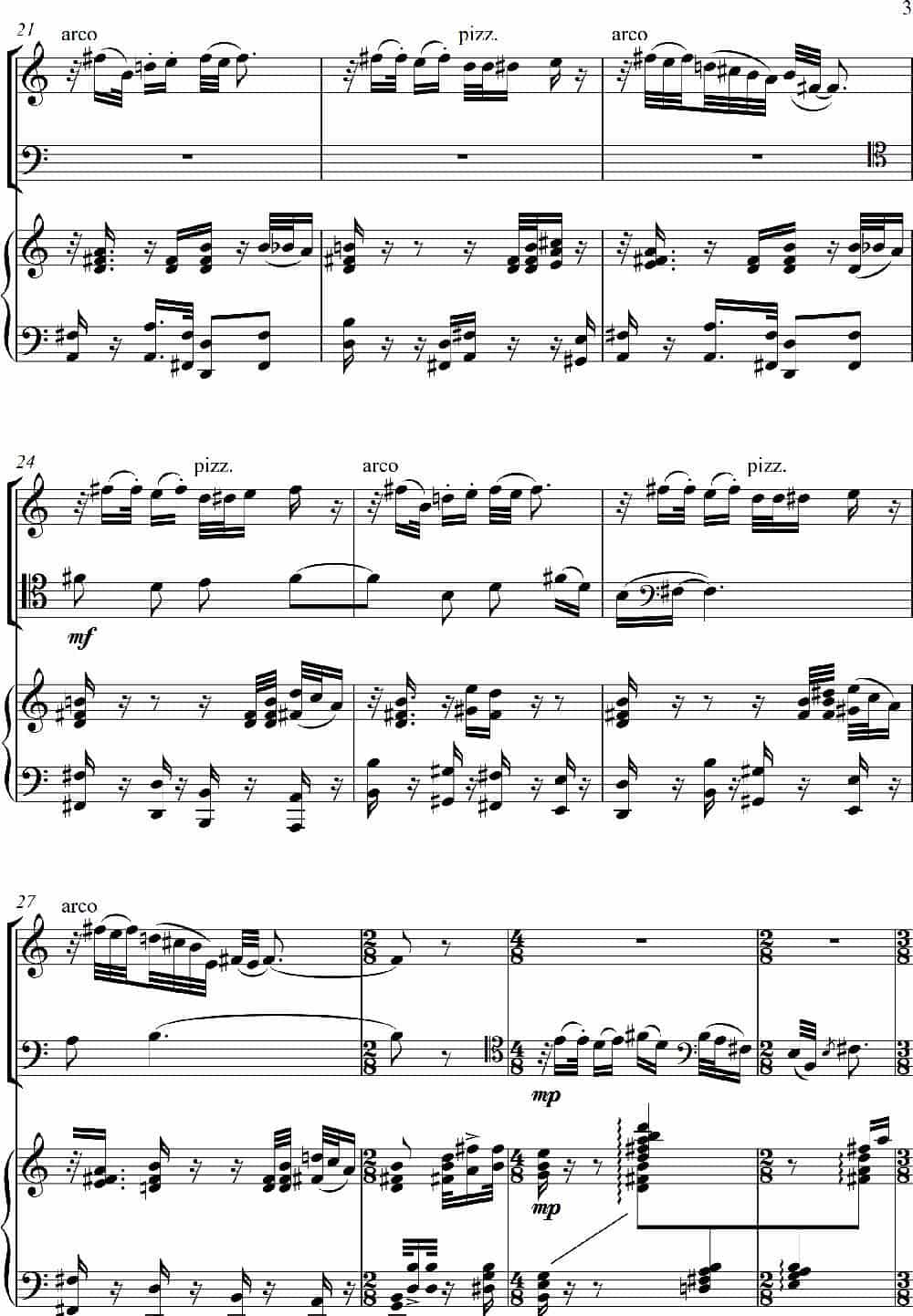 山花烂漫（为小提琴·大提琴·钢琴而作）（For Violin Violoncello And Piano） 歌谱_第3张