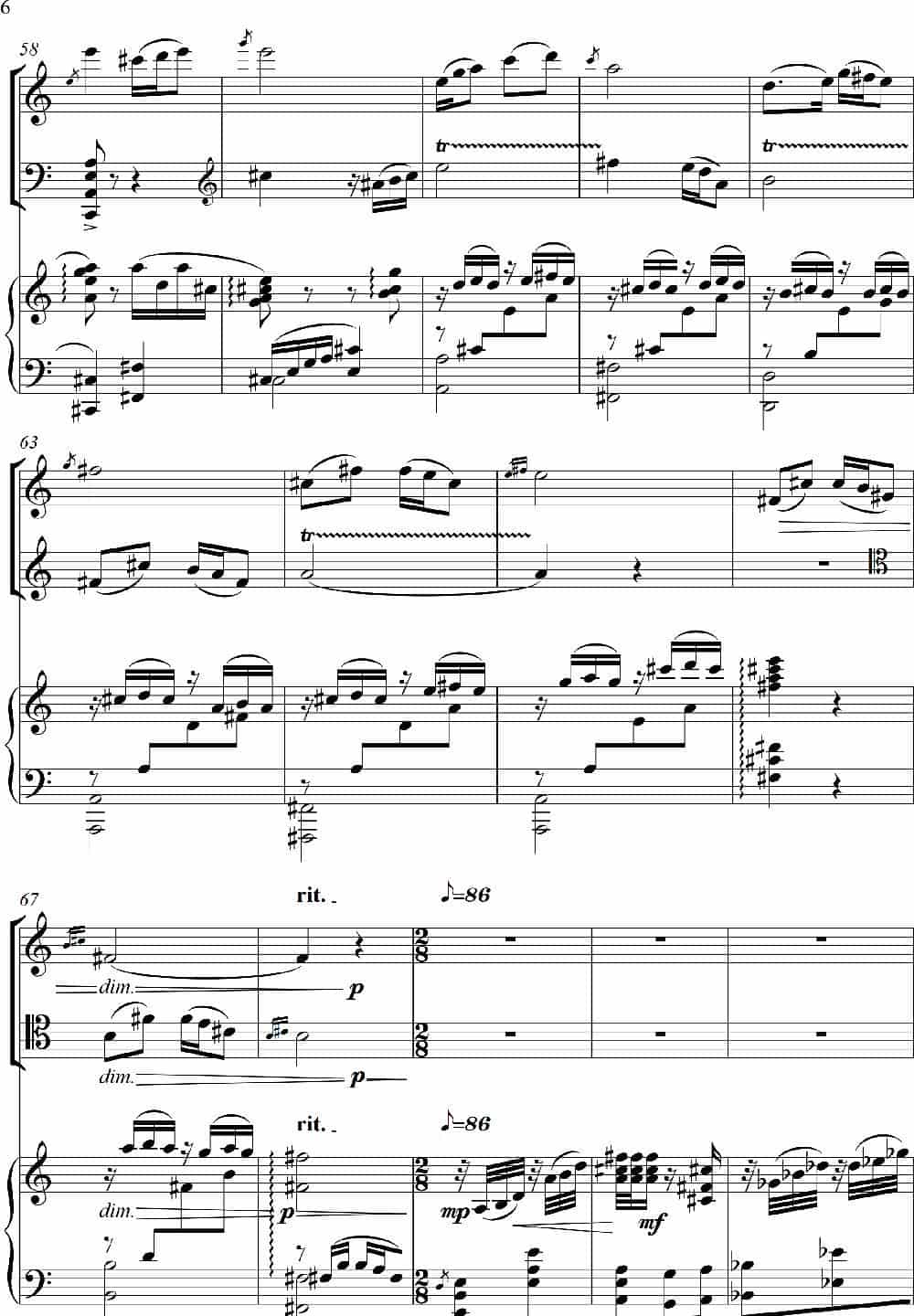山花烂漫（为小提琴·大提琴·钢琴而作）（For Violin Violoncello And Piano） 歌谱_第6张