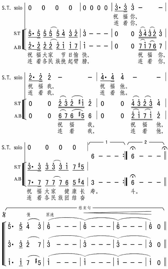 欢聚在塞上古城 合唱歌曲谱_第4张